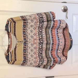 La Go Go 3/4 Sleeve Lace Up Blouse - L